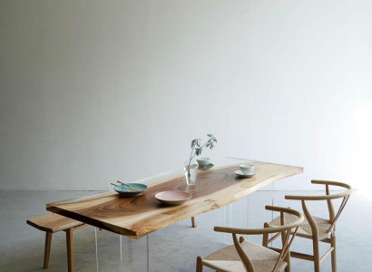 Tables Epoxy Resin Dining table Wood Solid Furniture Waterfall Epoxy Table