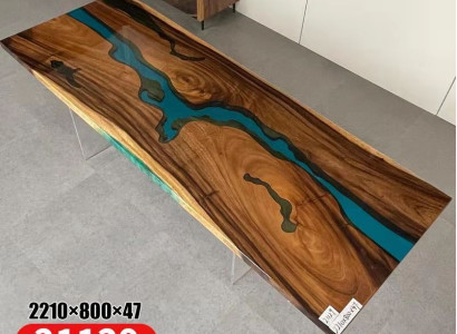 Epoxy resin dining table real wood solid furniture decorative waterfall epoxy table