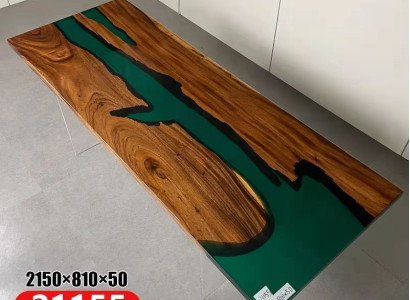 Epoxy resin dining table real wood solid furniture waterfall decoration epoxy table