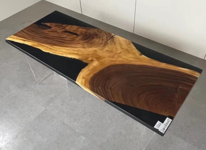 Dining table Table Epoxy resin Solid Tables 201x81 cm River table Real Wood