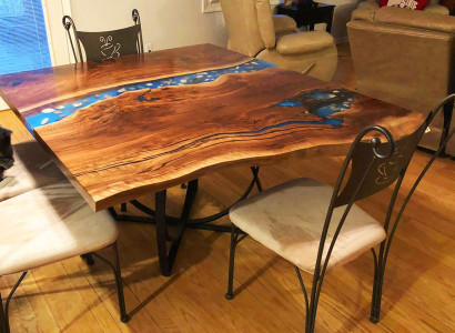 Custom made Table Epoxy resin Epoxy Resin River Real Wood Price 1sqm Tables