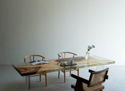 Luxury Design Table Epoxy Resin Tables Dining table 200x80 Solid Wooden furniture