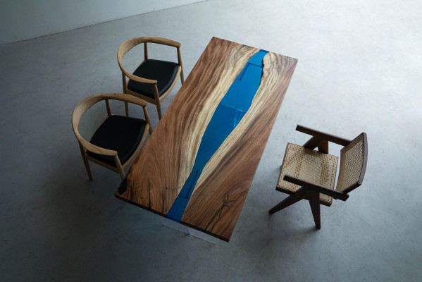 Dining table River Table Solid Tables 185x85cm River table Epoxy resin Sea