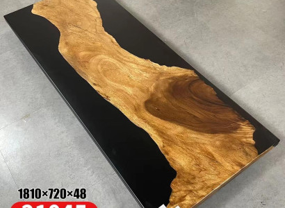 Table Epoxy Resin Dining table Real Wood Solid Furniture Waterfall Epoxy