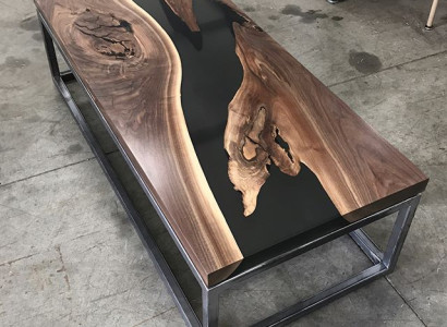 Epoxy Resin River Table Real Wood Black Water Tables Epoxy Furniture Solid