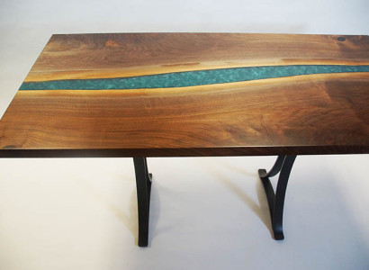 Real Wood Epoxy Resin River Table Black Water Tables Epoxy Furniture Solid