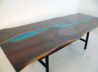 Real Wood Waterfall Table Epoxy Tables Resin Dining table Epoxy Solid