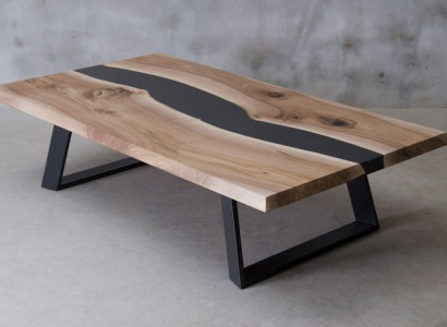 Epoxy resin Table Wood Coffee table Handcraft Solid Living room Furniture