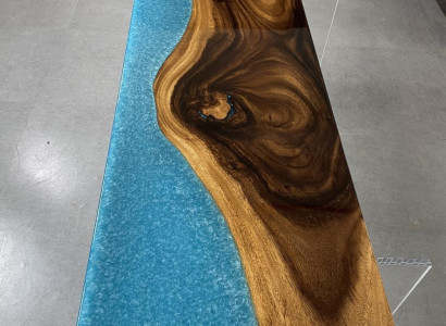 Epoxy resin Dining table real decorative Wood solid Furniture waterfall epoxy Table