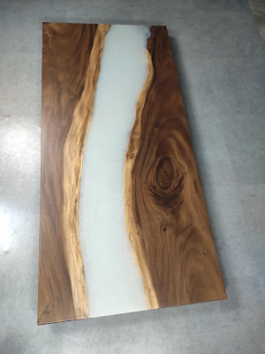 Waterfall epoxy table cast resin dining table epoxy resin real wood solid