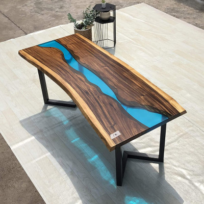 Epoxy resin Coffee table River Table Real Wood Solid Tables 120x60