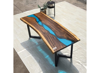 Epoxy resin Coffee table River Table Real Wood Solid Tables 120x60