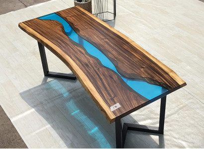 Epoxy resin Coffee table River Table Real Wood Solid Tables 120x60