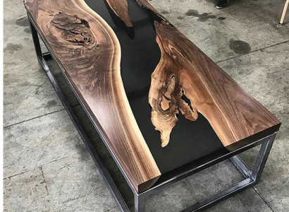 River Table Epoxy resin Coffee table Real Wood Solid Tables 120x60