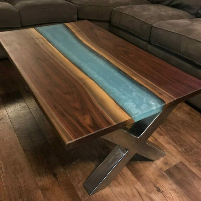 Coffee table River Table Epoxy resin Solid Tables 120x60 river table