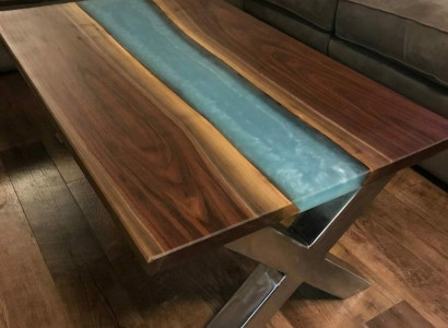 Coffee table River Table Epoxy resin Solid Tables 120x60 river table