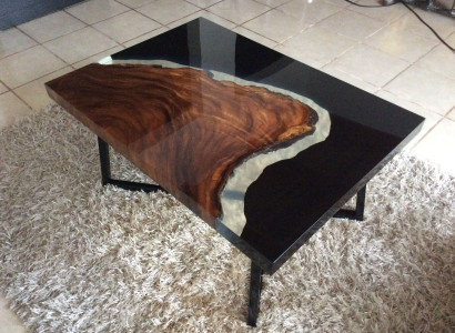 Coffee table River Table Epoxy resin Solid Tables 70x40 river table