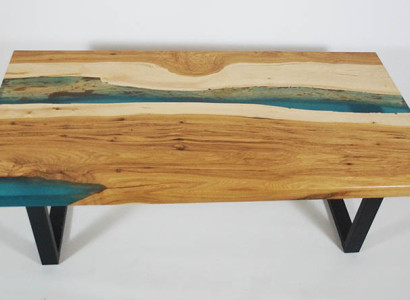 Coffee table River Table Epoxy resin Solid Tables 120x70 River table Real Wood