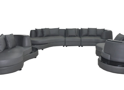 Luxury Living Corner Leather Suite Landscape Upholstery Corner XXL Big Sofa U-shape + USB
