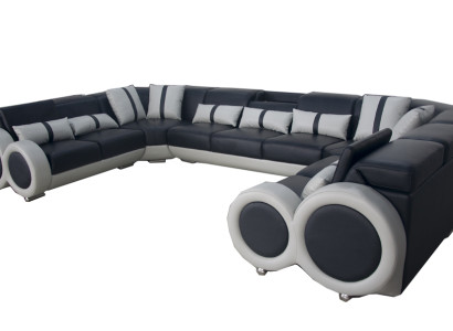 Leather Sofa Couch Upholstery Corner Suite Design modern Corner U-shape Living landscape
