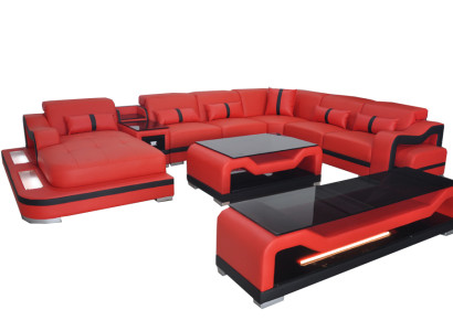 Leather Sofa Couch Upholstery Complete Set Suite Living landscape Couches Sofas