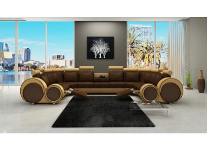 Modern Leather Couch Corner sofa Upholstery Couches XXL Big Living areas + USB