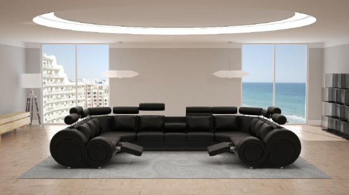 Designer Living landscape Corner sofa +USB Sofa Upholstery Leather sofa Sofas new Suite