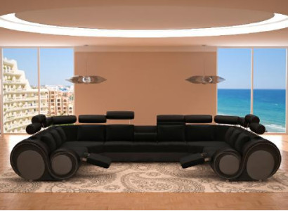 Designer XXL Living landscape Sofa with USB Couch Upholstery Corner sofa Textile Fabric new