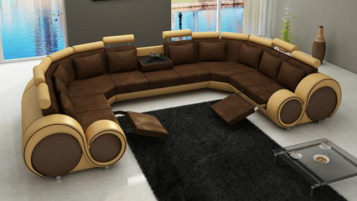 Fabric Couch Textile Sofa Corner sofa USB, Couch Living landscape XXL Textile Sofa Couches