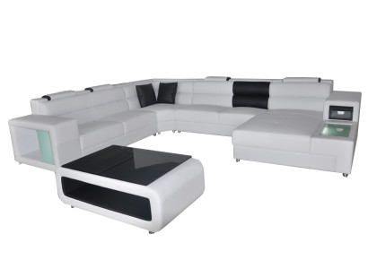 Design Leather Upholstery Corner Leather Seat Sofa Upholstery Corner Living Landscape Room new