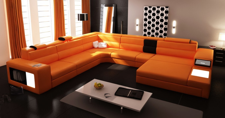Design Leather Upholstery Corner Leather Seat Sofa Upholstery Corner Living Landscape Room new