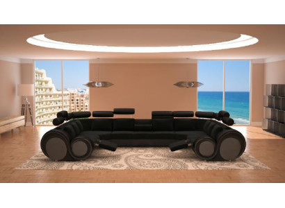 Designer XXL Living landscape Sofa Couch Upholstery Suite Corner sofa Textile Fabric new