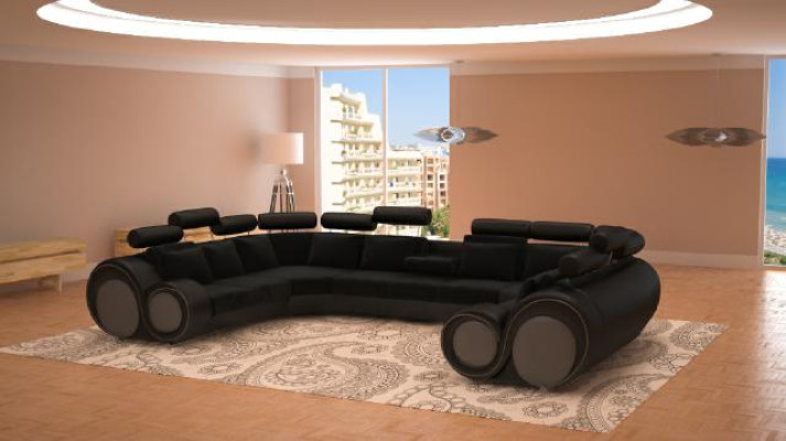 Designer XXL Living landscape Sofa Couch Upholstery Suite Corner sofa Textile Fabric new