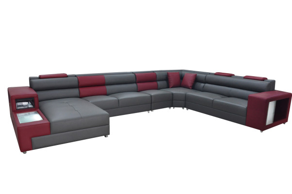 Extra Large Family Sofa Couch Modern Living landscape Party Couches Leather +USB