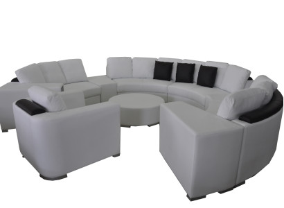 Round Corner Sofa Couch Upholstery XXL Big Round Couches Living landscape Armchair Puff