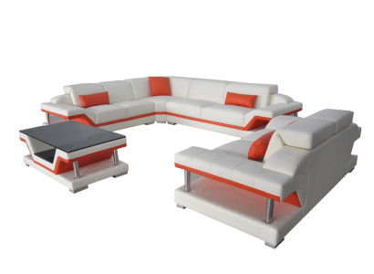 Modern Corner sofa Couch Upholstery Corner suite Living landscape Sofa Corner Suite + USB