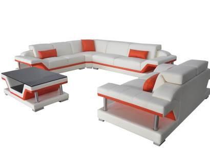 Modern Corner sofa Couch Upholstery Corner suite Living landscape Sofa Corner Suite + USB