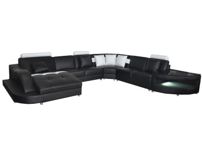 Leather Sofas Living landscape Corner Suite Design Modern Sofa U-shape + Table