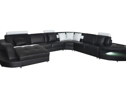 Leather Sofas Living landscape Corner Suite Design Modern Sofa U-shape + Table