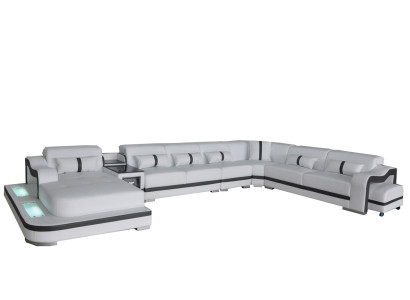 Leather Couch Upholstery Seat Living landscape Design Modern Corner Suite Sofa with USB