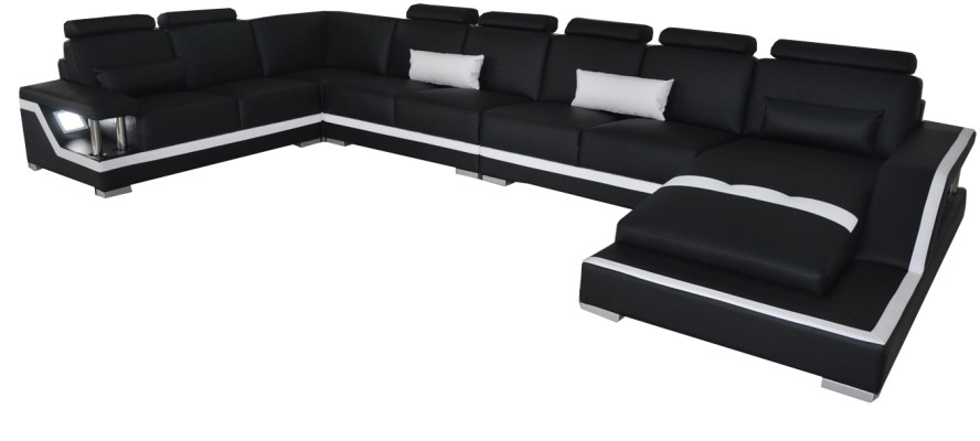 Leather sofa Living landscape Corner Suite Design Modern Sofa U-shape