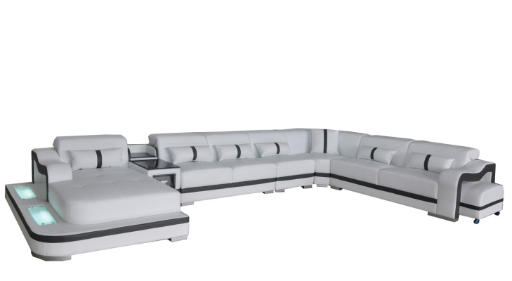 Leather Couch Upholstery Seat Living landscape Design Modern Corner Suite Sofa U-shape