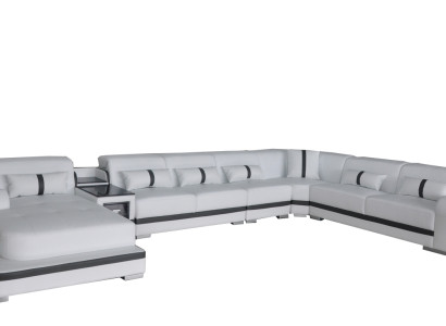 Leather Couch Upholstery Seat Living landscape Design Modern Corner Suite Sofa U-shape