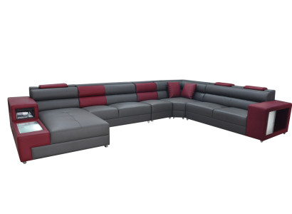 Designer Leather Upholstery Seat Corner Leather Sofa Upholstery Corner Landscape Room XXL