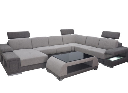 Couch set Modern Sofa Corner Leather Couch Upholstery Living landscape USB+Table