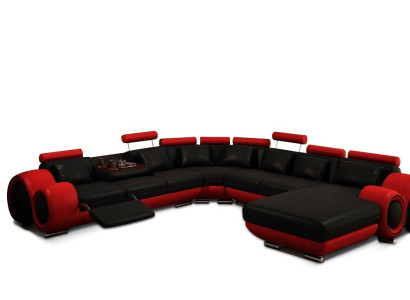 Leather sofa Couch Living landscape Corner sofa Corner Suite Design Modern Sofa A1163B