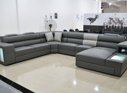 Living landscape Design Modern Leather Sofas Gray new Sofa U-shape Fabric Sofa Couch