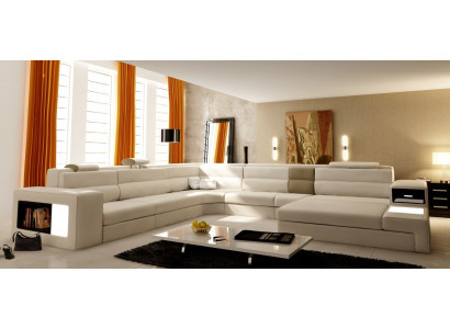 Leather sofa Couch Living landscape Corner sofa Corner Suite Design Modern Sofa new B2006