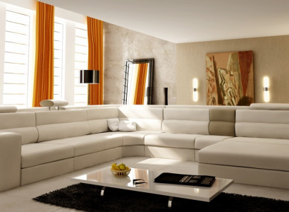 Leather sofa Couch Living landscape Corner sofa Corner Suite Design Modern Sofa new B2006