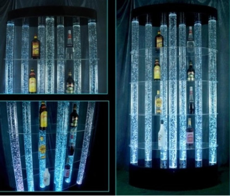 Column Led Water Wall Bar Shelf Water Column Counter Designer
